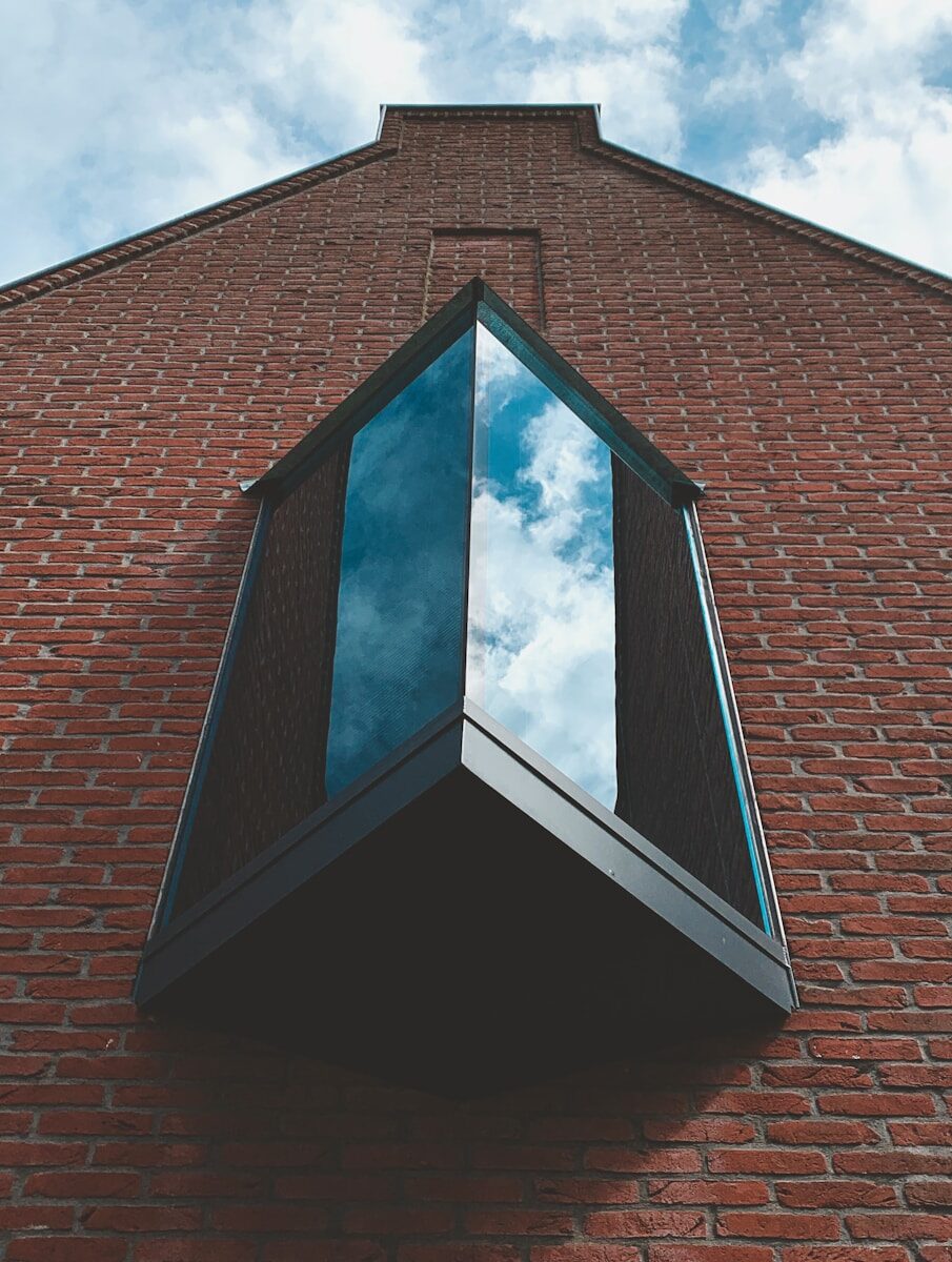 a window on a brick building